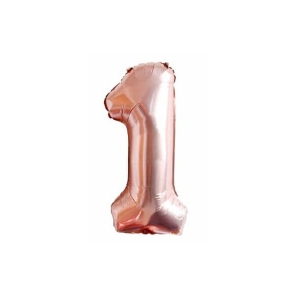 Цифра F "Розовое золото, 1" 16"
