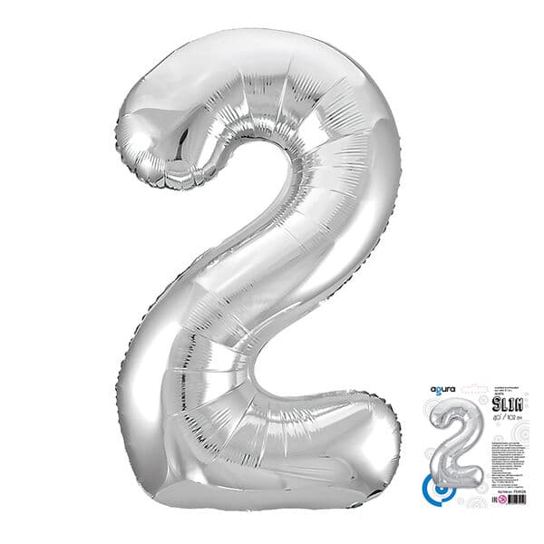 Цифра Ag "Серебро, Slim 2" 40"
