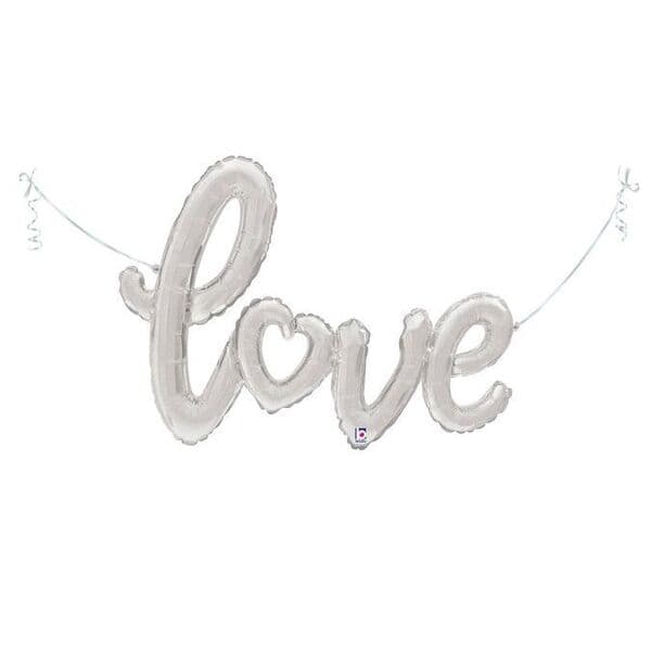 Надпись G, "LOVE" с сердцем Серебро
