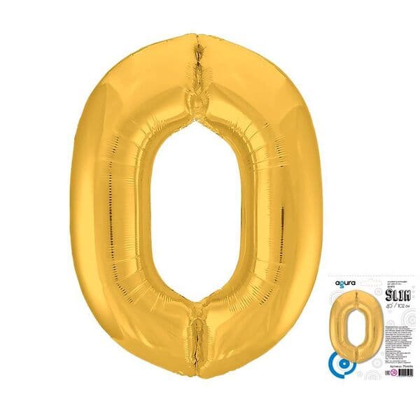 Цифра Ag "Золото, Slim 0" 40"