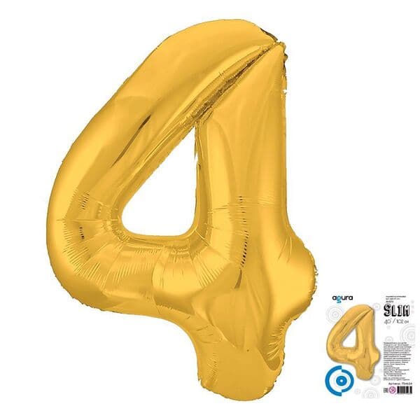 Цифра Ag "Золото, Slim 4" 40"