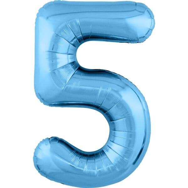Цифра Ag "Голубой, Slim 5" 40"