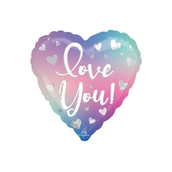 Сердце An «ILY Сердца Silver Омбре нежное» 18″