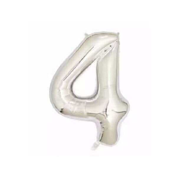 Цифра F "Серебро, 4", 40"