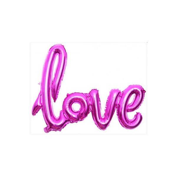 Надпись F, Love, фуксия 22"