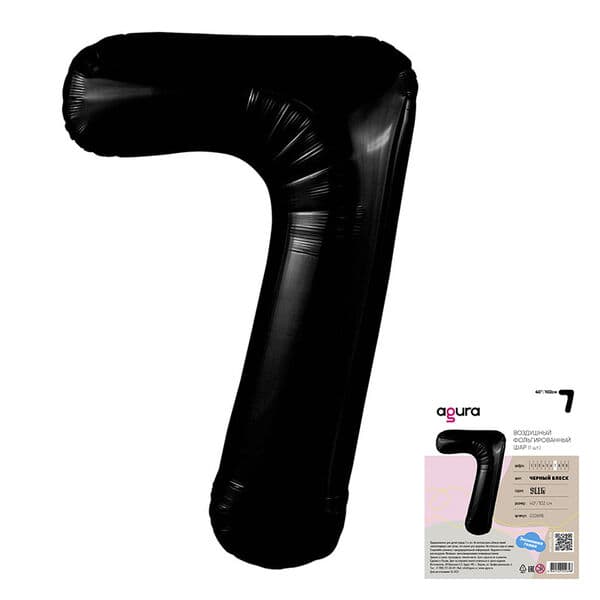 Цифра Ag "Черный блеск, Slim 7" 40"