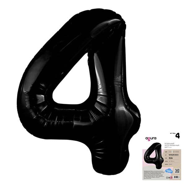 Цифра Ag "Черный блеск, Slim 4" 40"